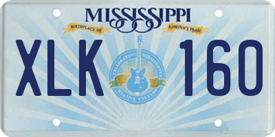 MS license plate XLK160