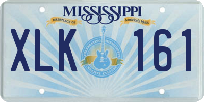 MS license plate XLK161