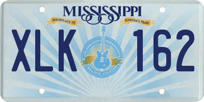 MS license plate XLK162