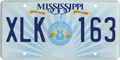 MS license plate XLK163