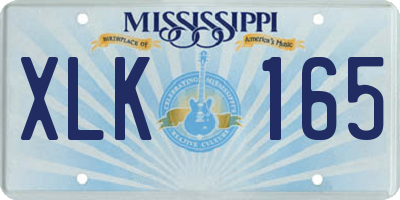 MS license plate XLK165