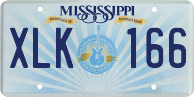 MS license plate XLK166