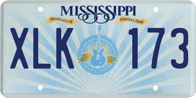MS license plate XLK173