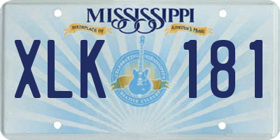 MS license plate XLK181