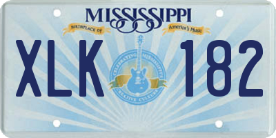 MS license plate XLK182
