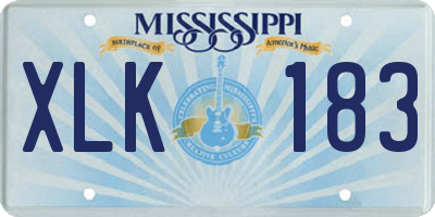 MS license plate XLK183