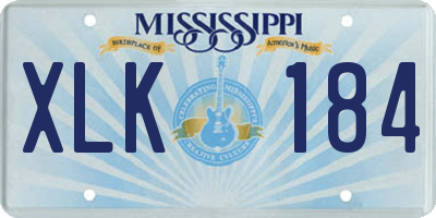 MS license plate XLK184