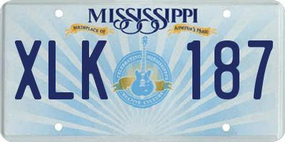 MS license plate XLK187