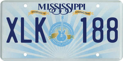 MS license plate XLK188