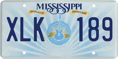 MS license plate XLK189