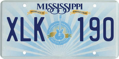 MS license plate XLK190