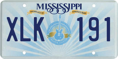 MS license plate XLK191