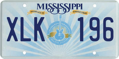 MS license plate XLK196