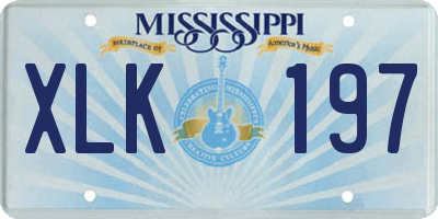 MS license plate XLK197