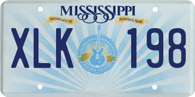 MS license plate XLK198
