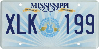 MS license plate XLK199