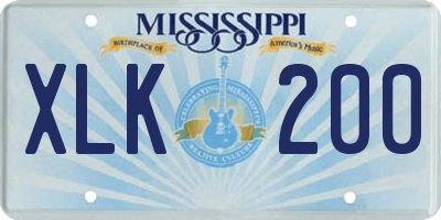MS license plate XLK200