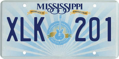 MS license plate XLK201