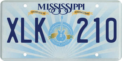 MS license plate XLK210