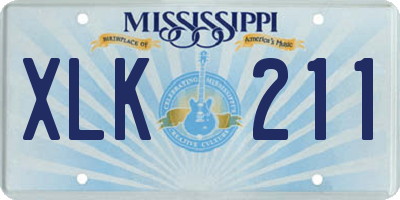 MS license plate XLK211