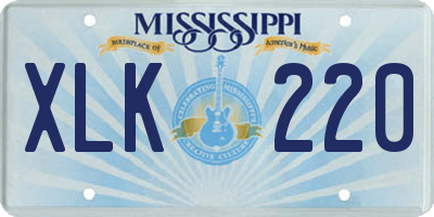 MS license plate XLK220