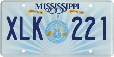 MS license plate XLK221