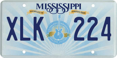 MS license plate XLK224