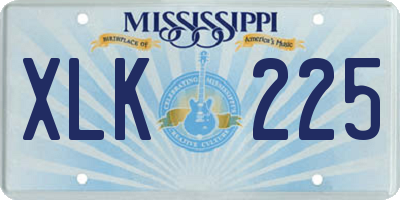 MS license plate XLK225