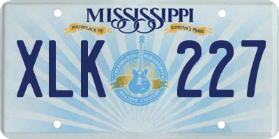MS license plate XLK227