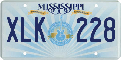 MS license plate XLK228