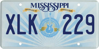 MS license plate XLK229