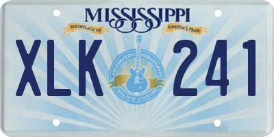 MS license plate XLK241