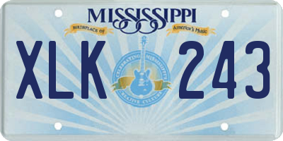 MS license plate XLK243