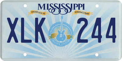 MS license plate XLK244