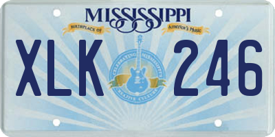 MS license plate XLK246