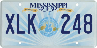 MS license plate XLK248