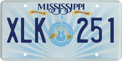 MS license plate XLK251