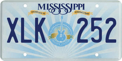MS license plate XLK252