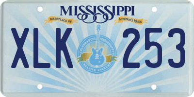 MS license plate XLK253