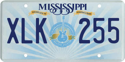 MS license plate XLK255