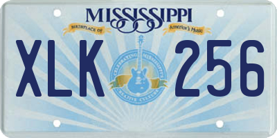 MS license plate XLK256