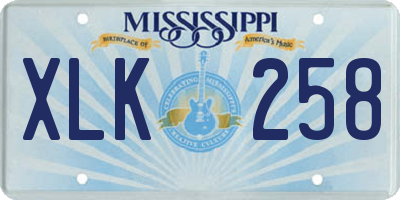 MS license plate XLK258