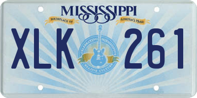 MS license plate XLK261