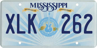 MS license plate XLK262