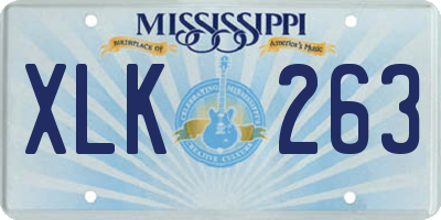 MS license plate XLK263