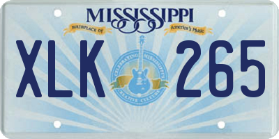 MS license plate XLK265