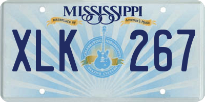 MS license plate XLK267