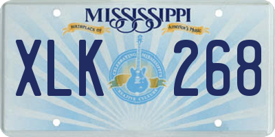 MS license plate XLK268