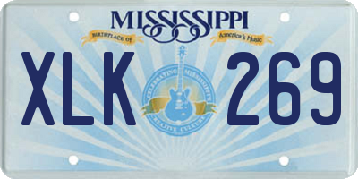 MS license plate XLK269