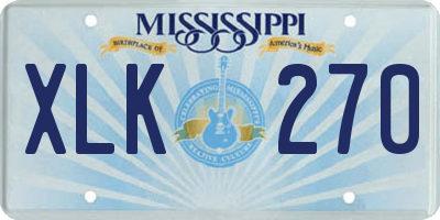 MS license plate XLK270